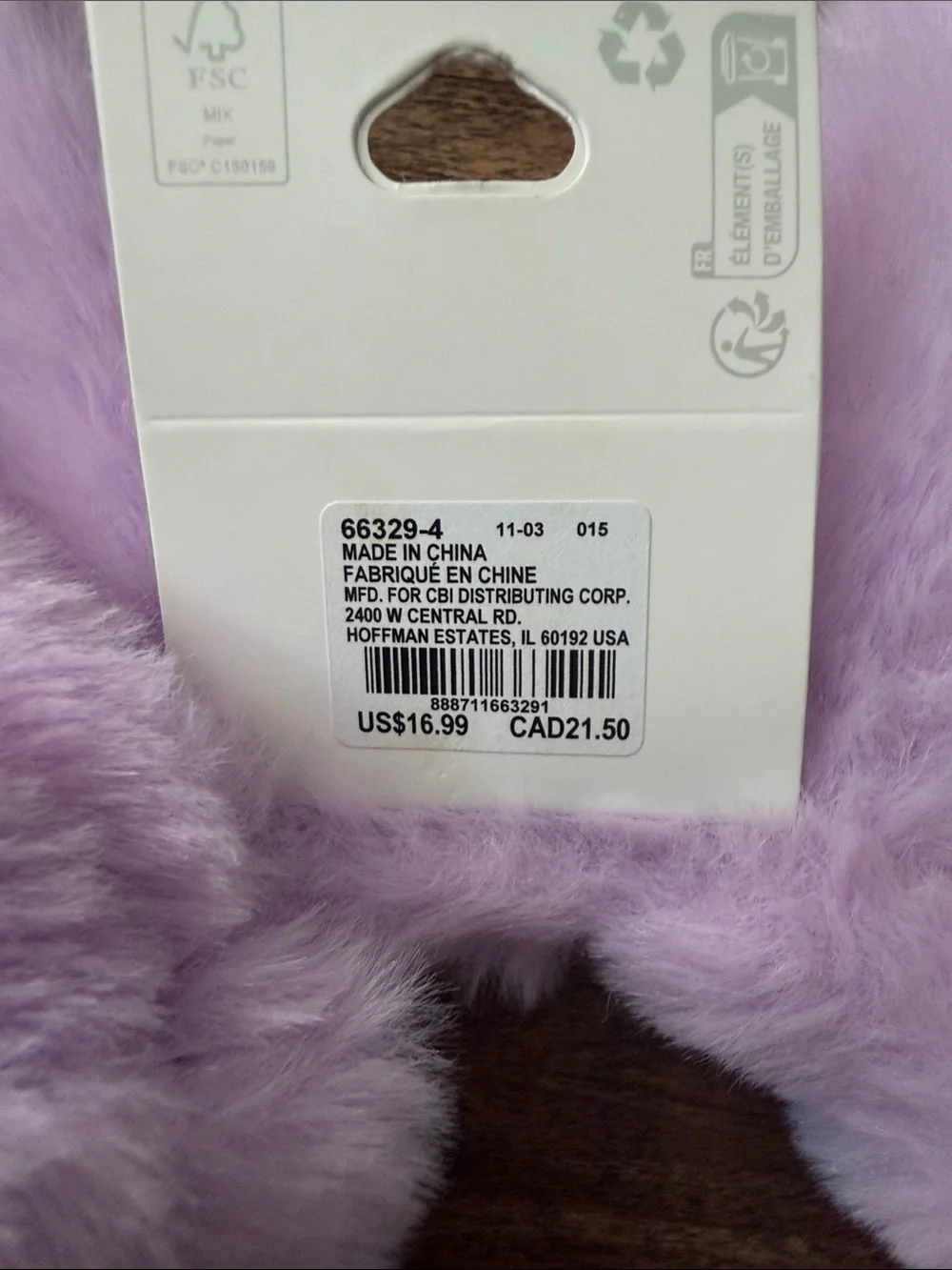Claire's Pastel Lilac Bunny Ear Headband with Floral Inner Ears
